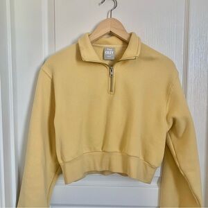 Tna Cozy Fleece Perfect ¼ Zip Sweatshirt in wheat XS